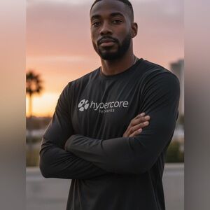 Men’s Sport-Tek Black Long Sleeve Fishing Shirt.  Size Large.  EUC